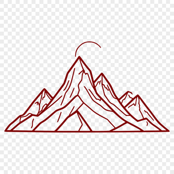A 2D illustration of a mountain landscape rendered as an SVG file.