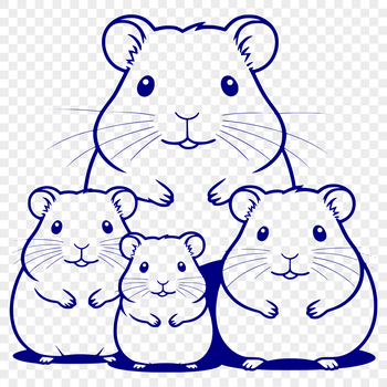 A small furry hamster standing on its hind legs with a curious expression.