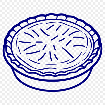 A vector illustration of a traditional dessert pie with a flaky crust and filling.
