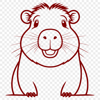 A high-quality vector illustration of a capybara animal in SVG format.
