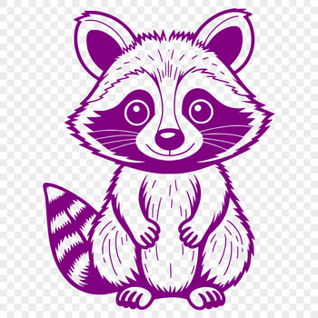 A digital illustration of a raccoon in a vector format, suitable for various applications.