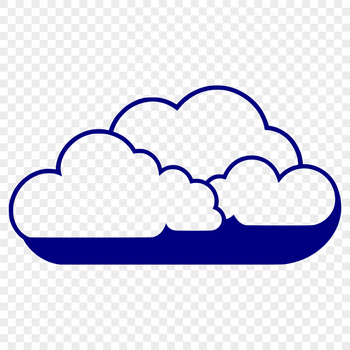 A white cloud symbol designed as a vector graphic.