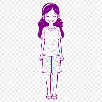 A simple girl silhouette designed as vector art for commercial or personal use.