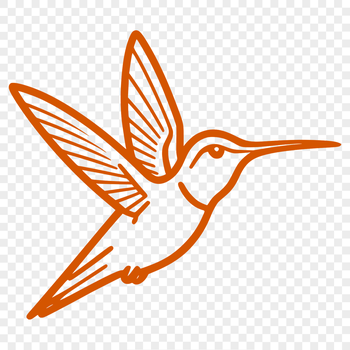 A detailed digital representation of a hummingbird, designed with precision lines and colors, ideal for print or web use.