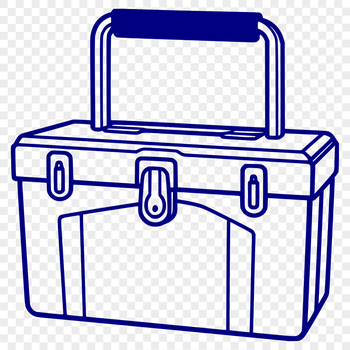 A digital toolbox icon in vector format for commercial or personal use.