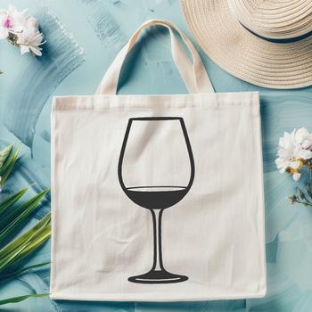 A simple illustration of a glass filled with red wine, suitable for use in various digital applications.
