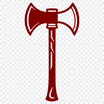 A digital illustration of a traditional axe, designed for vector graphics.