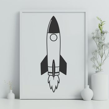 Vector design of a futuristic spaceship, suitable for cutting machines like Cricut or laser cutter.