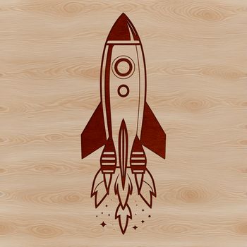 A sleek spaceship design for cutting machine stencils or laser engraving projects.