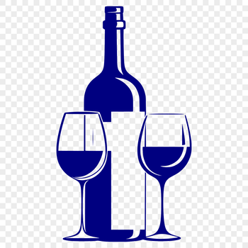 A detailed illustration of a glass filled with red wine, suitable for vector design projects.