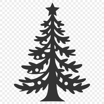 A minimalist SVG design featuring a stylized Christmas tree suitable for various digital projects.