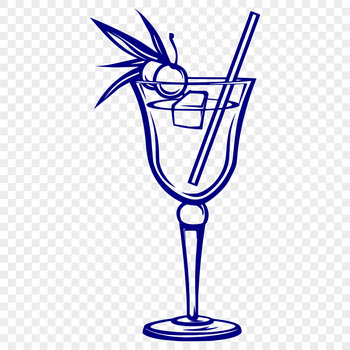 A colorful cocktail in a glass, depicted as a simple vector design.