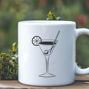 A colorful cocktail in a glass, perfect for vector art designs and cutting machine projects.