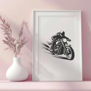 A motorcycle illustration suitable for digital design projects and crafting.