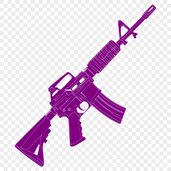 Illustrated rifle with details suitable for vector design or cutting machine stencils.