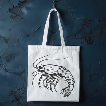 A detailed illustration of a shrimp's full body, depicted in a vector format suitable for various design applications.