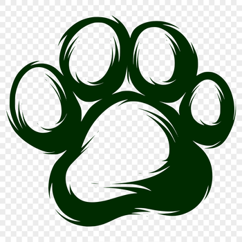 A collection of various animal paw prints in a row.