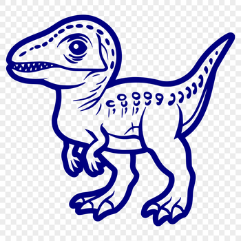 Prehistoric baby dinosaur full-body illustration in vector design style.