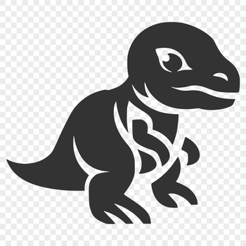 A full-body illustration of a baby prehistoric dinosaur.
