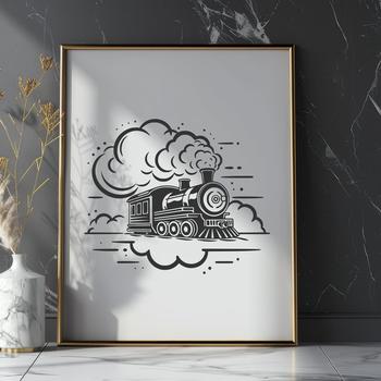 Illustrative train vector graphic, ideal for digital design projects.