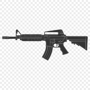 A detailed illustration of a rifle, suitable for use in digital design projects and cutting machine applications.