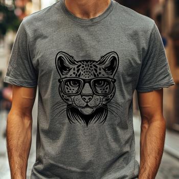 Artistic Big Cat Wearing Glasses SVG