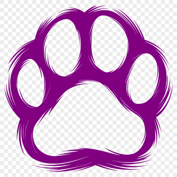 A digital illustration of animal paw prints in various sizes and shapes.