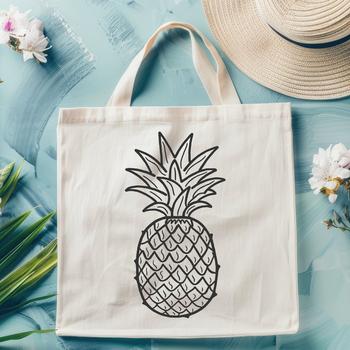 A detailed illustration of a pineapple, suitable for use in graphic design and crafting projects.