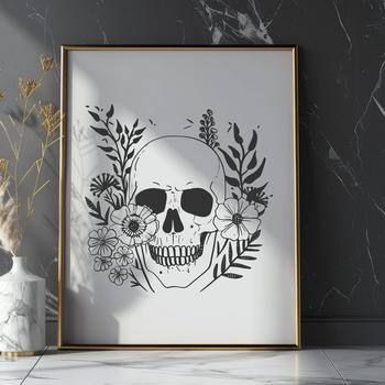 Floral Skull In SVG Format