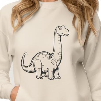 A detailed illustration of a prehistoric brachiosaurus in full body pose.
