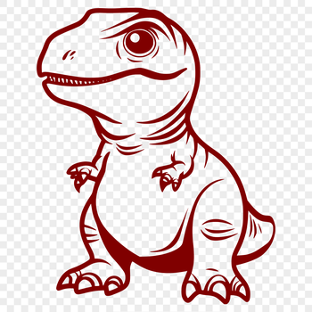 A full-body illustration of a cute prehistoric baby dinosaur in vector art style.