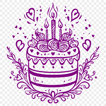 A colorful birthday cake decorated with love hearts, perfect for celebrations.