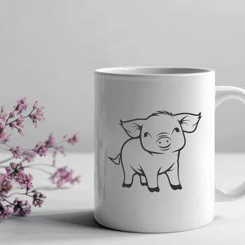 An SVG graphic featuring an adorable farm animal with a rounded body and curly tail.