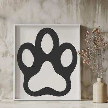 A simple vector design featuring an animal paw print pattern.