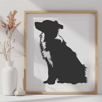 Sitting Australian Shepherd Vector Craft File