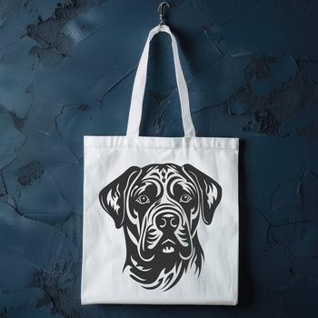Rottweiler dog breed portrait, detailed vector illustration.