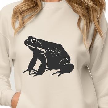 A detailed illustration of a toad's full body from the top down.