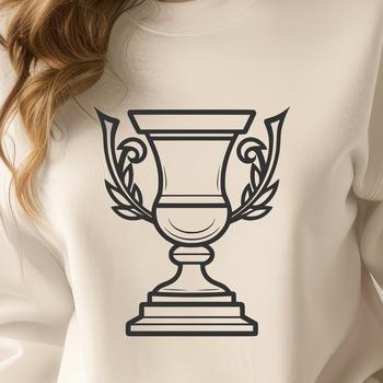 A 3D trophy symbol in vector format, suitable for various design applications.
