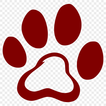 A digital illustration of an animal paw print in a vector format.