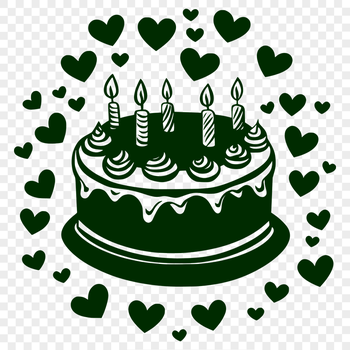 Birthday Cake Vector Illustration In PNG & SVG - Free Digital Download