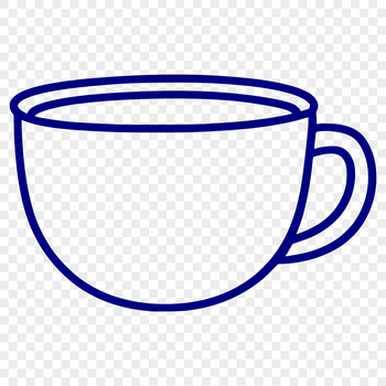 A simple line drawing of a cup suitable for vector art designs.