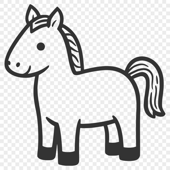 A high-resolution vector illustration of a full-body horse in various poses.