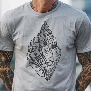 Vector graphic representation of a realistic seashell, perfect for crafting and DIY enthusiasts.