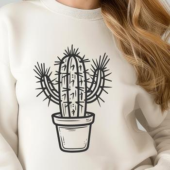 A stylized illustration of a cactus plant, suitable for gardening projects and designs.