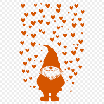 A mythical creature with love hearts standing upright, depicted in a detailed full-body illustration.