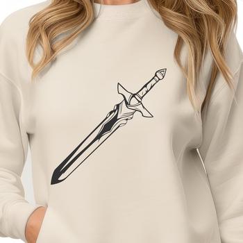 An illustration of a sword, suitable for vector design projects.