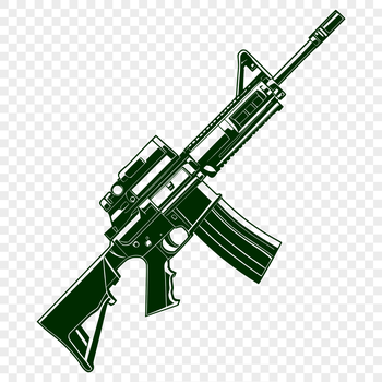 Illustrated rifle design for graphic use, vector art.