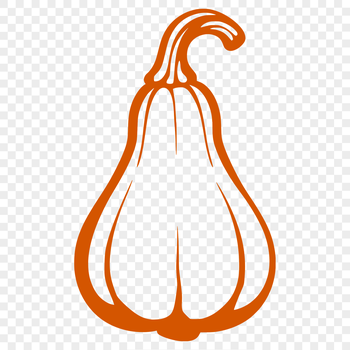 A simple line drawing of a squash vegetable in vector format, suitable for printing or digital use.