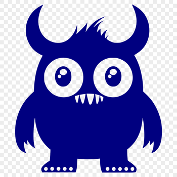 A whimsical monster design suitable for kids' Halloween costumes or decorations.