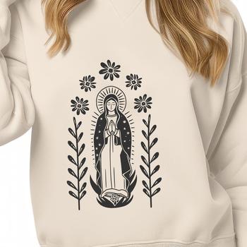 Floral Virgin Mary In PNG & SVG